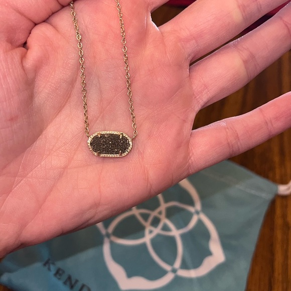 Kendra Scott Elisa Gold Pendant in Platinum Drusy - Picture 2 of 3